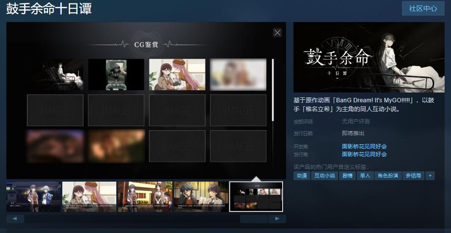 MyGo同人视觉小说《鼓手余命十日谭》Steam页面现已上线-咸鱼单机官网